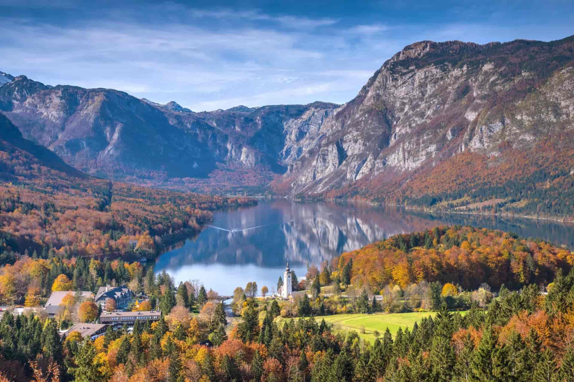 Mountain Lake in Autumn - Lake Bohinj