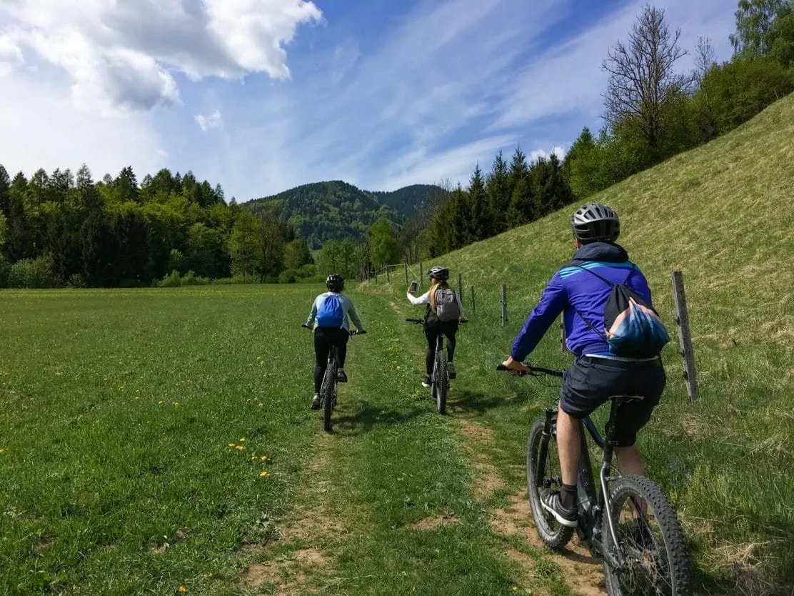 Biking through the meadows