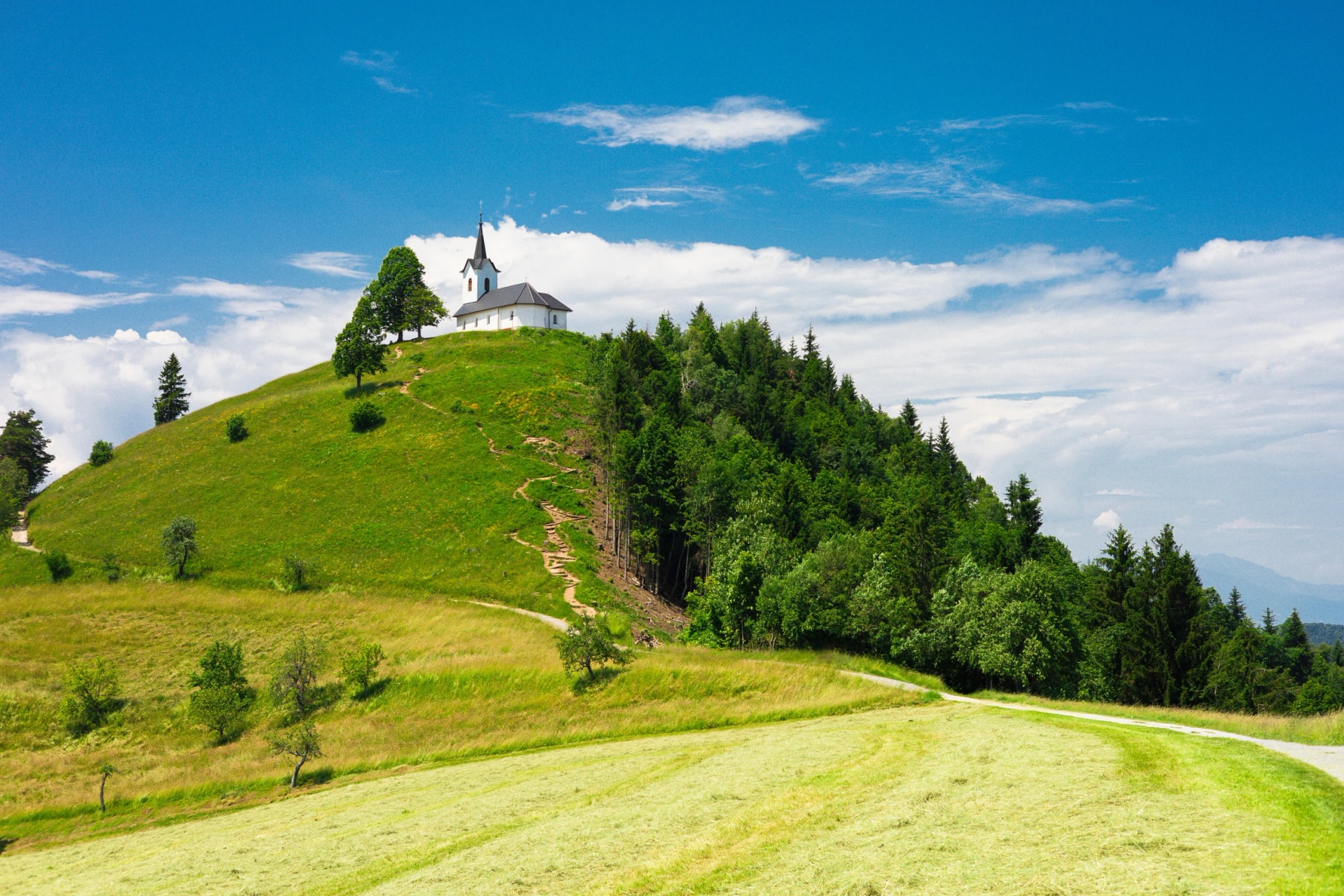 Sveti Jakob Hill with a Church on Top