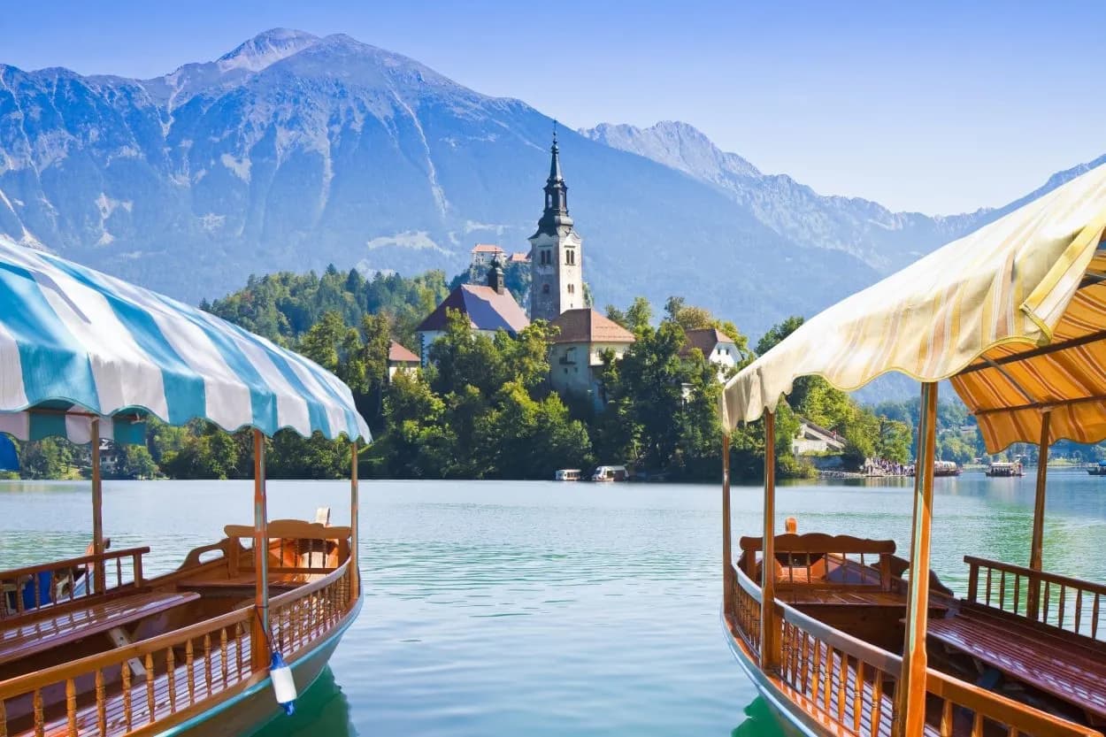 Pletna boats in Bled