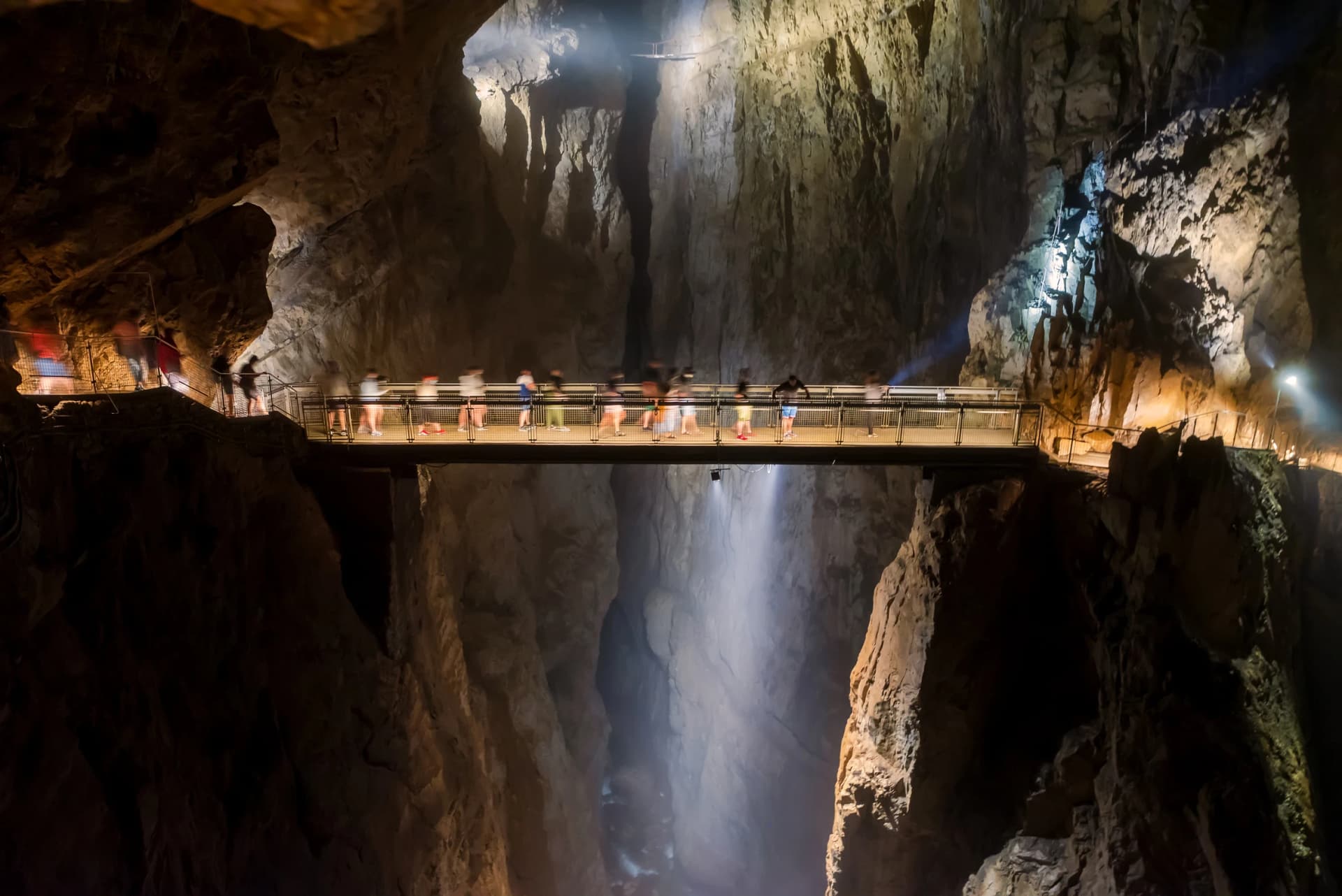 Inside of skocjan cave in Slovenia. Amazing double cave system. The first part is a dripstone cave. The an other part is a karst cave it has river on bottom which name is Reka.