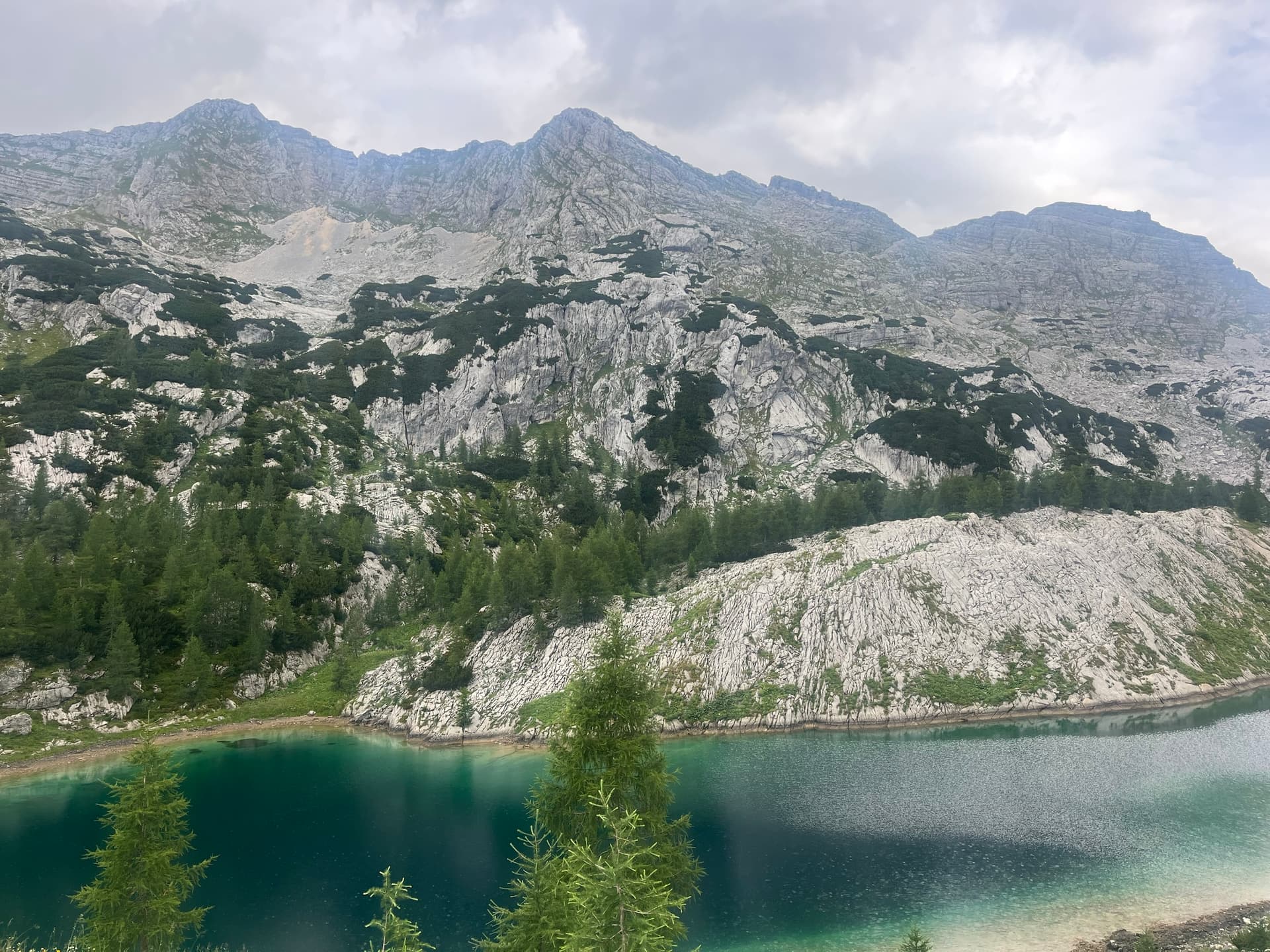 Alpine lake in the Seven Lakes Valley with turquoise water and rocky mountain peaks