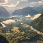 Vista panoramica della zona di Bovec