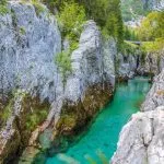 Smaragd rivier Soča in Slovenië